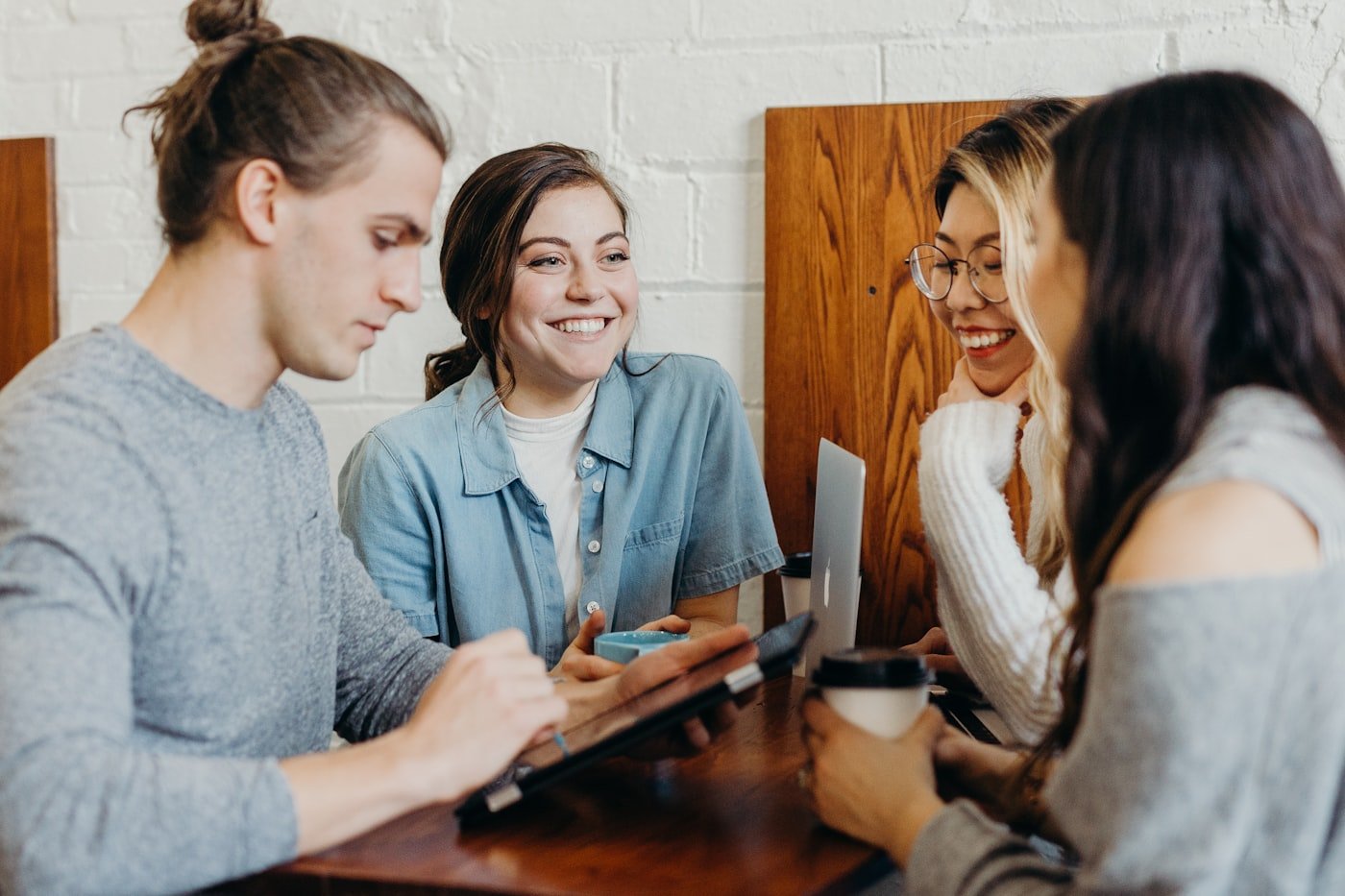 Team catch-up over coffee